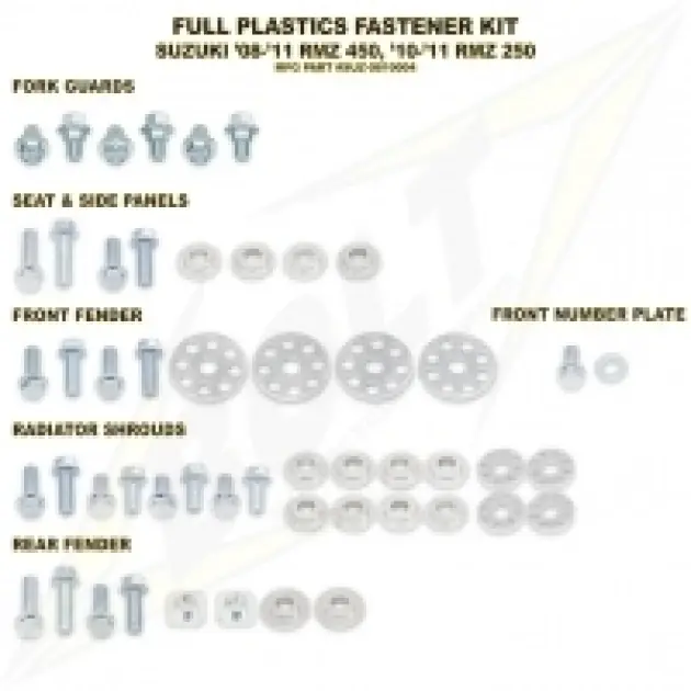 Skvělá nabídka | Plastic Screw Setfits on RMZ 450 08-17, RMZ 250 10-18