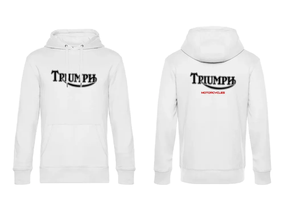 Pánská mikina s kapucí - Triumph, bílá - Přímo od výrobce