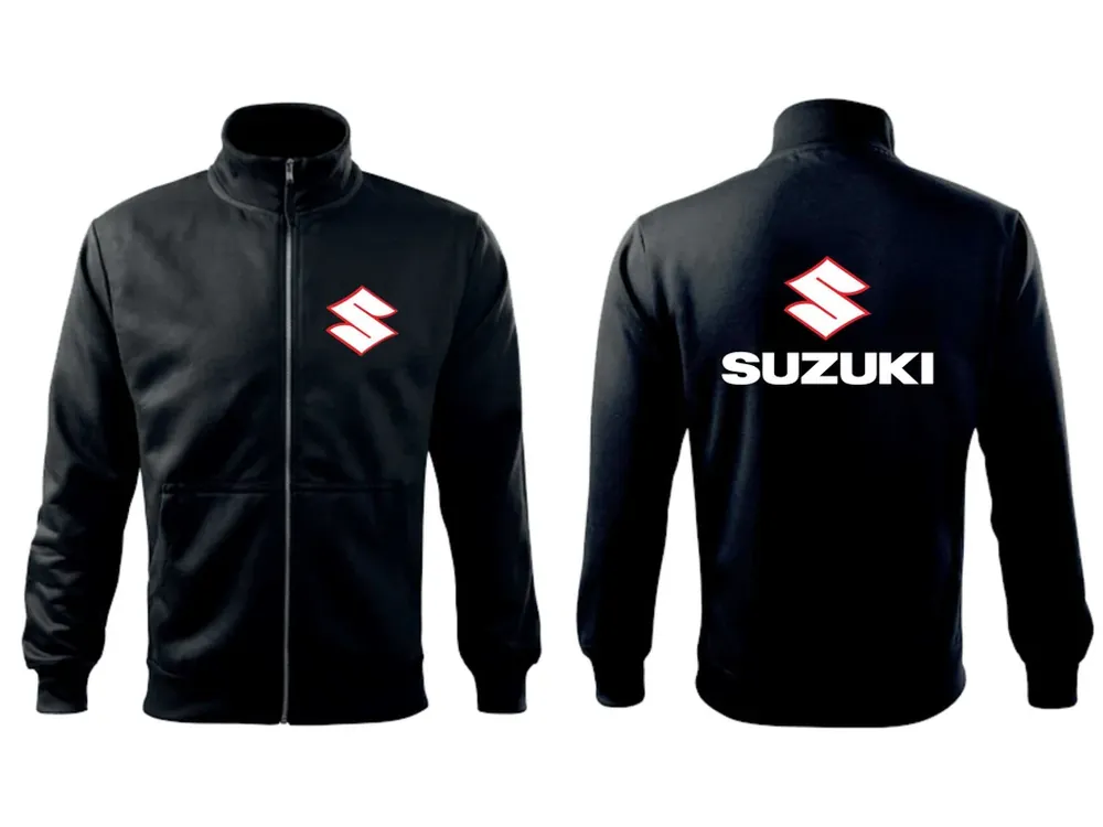 Neváhejte - Pánská mikina na zip SUZUKI, černá
