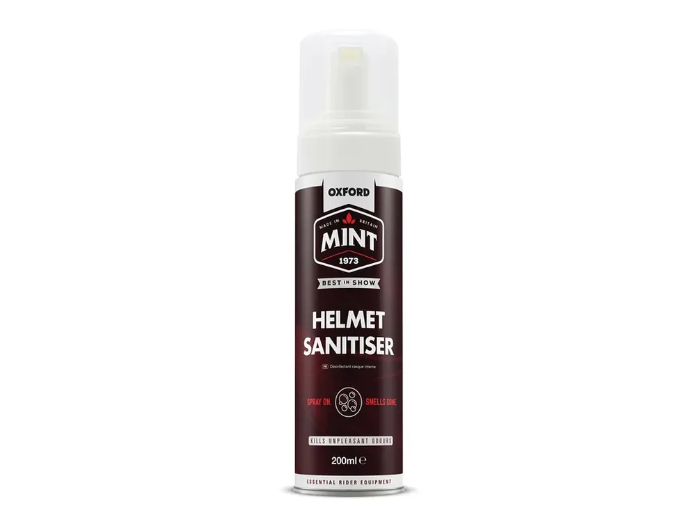 Čistič interiéru přileb Mint Helmet Sanitiser 200 ml pěnový ve spreji s dávkovačem - Objednat online