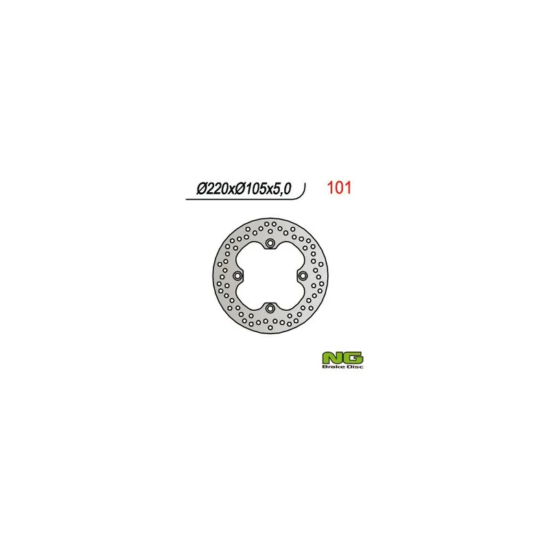 Objednat nyní | Zadní brzdový kotouč NG101 HONDA CBR 600F ‘91-‘06, CBR 1000RR ‘04-‘14, CB 600 HORNET, CBR 900, VTR 1000 (220X105X5)