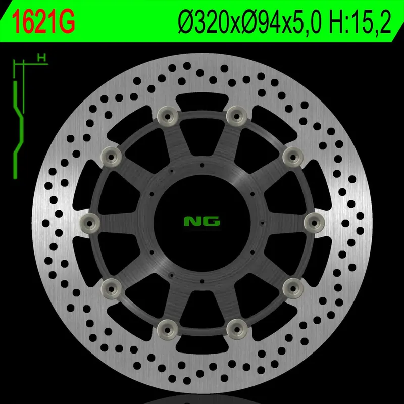 Snadné objednání - NG přední brzdový kotouč HONDA CBR 1000RR 09-16 (ABS) ALU střed(320X94X5,0MM) (6X6,5MM) - zastupuje NG1283