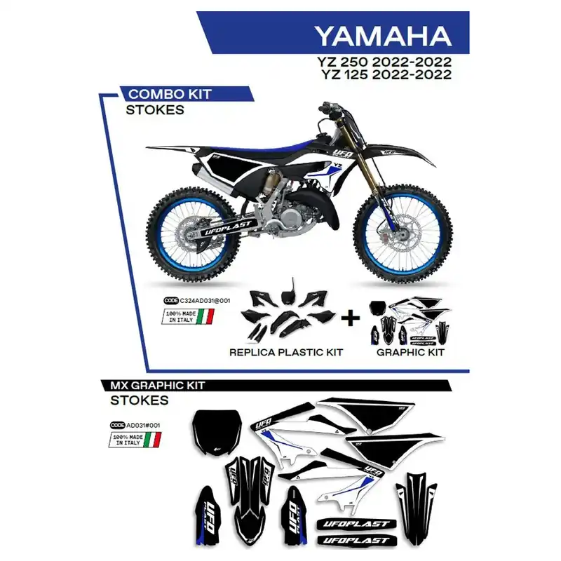 Špičková kvalita | UFO sada plastů a komplet polepy YAMAHA YZ 125/250 ‘22