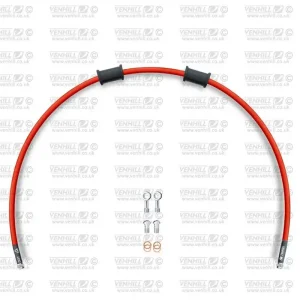 Akce | Hadice zadní brzdy Venhill POWERHOSEPLUS YAM-1011F-RD (1 hadice v sadě) červené hadice, chromové koncovky