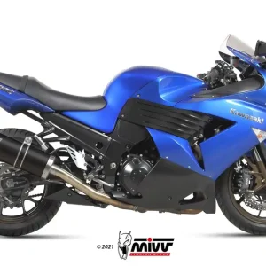 2 koncovky výfuku MIVV OVAL K.027.LVC Černá nerezová ocel / karbonová koncovka pro KAWASAKI ZZR 1400 2008-2011 | Zbývá pár kusů