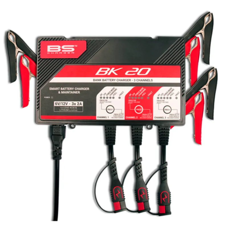 3kanálová nabíjecí stanice BS-BATTERY BK20 (vhodné také pro lithiové baterie) 12V 2A - Sleva