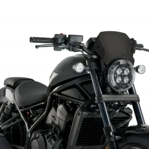 Výprodej - Plexi štít PUIG FRONTAL PLATE 20822N černý hliník pro HONDA CMX 1100 Rebel 2021-2026