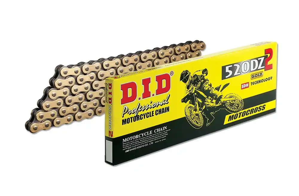 Čerstvá novinka - Řetězová sada D.I.D Chain - zlatý řetěz 520 DZ, netěsněný, kolečko SUPERSPROX, rozeta SUPERSPROX pro HONDA CR 250 R 2003