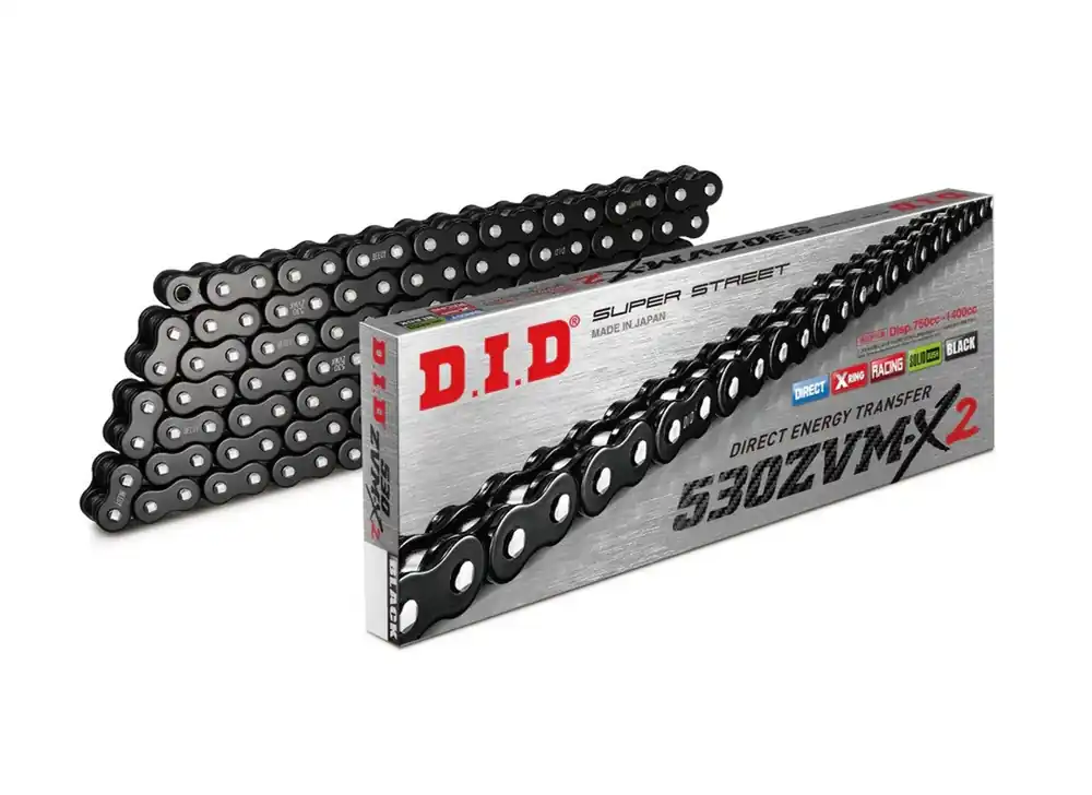 Přímo z továrny - Řetězová sada D.I.D Chain - stříbrný řetěz 530 ZVM-X, X-kroužek, kolečko JT pogumované, rozeta JT pro SUZUKI GSX 750 F 1989-1998