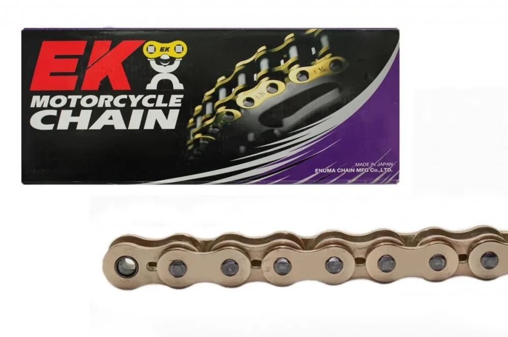 Prodejní hit - Řetězová sada EK - zlatý řetěz 415 SHDR, netěsněný, kolečko JMT, rozeta JMT pro KTM SX 50 / MINI 2011-2019