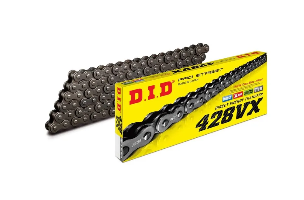Řetězová sada D.I.D Chain - stříbrný řetěz 428 VX, X-kroužek, kolečko JT, rozeta JT pro YAMAHA MT 125 2015-2019 | Lze objednat