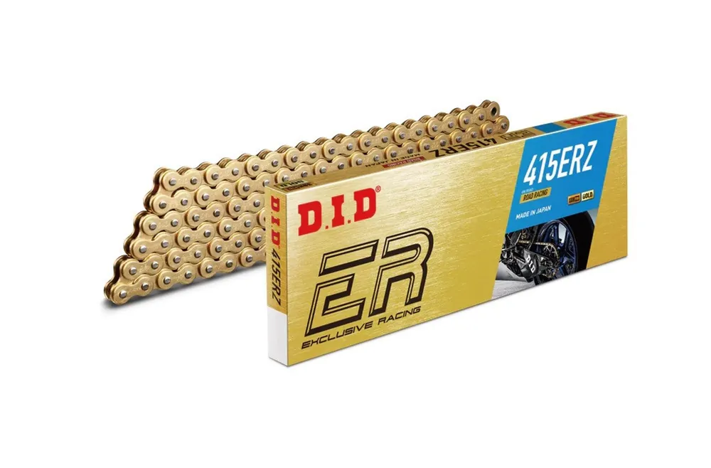 Rychle mizí | Řetězová sada D.I.D Chain - zlatý řetěz 415 ERZ, netěsněný, kolečko JMT, rozeta JMT pro HUSQVARNA TC 50, TC 50 Mini 2023-2024
